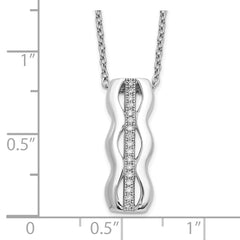 Brilliant Embers Sterling Silver Rhodium-plated 17 Stone 18 inch Micro Pav‚ CZ Necklace with 2 Inch Extender