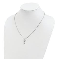 Brilliant Embers Sterling Silver Rhodium-plated 33 Stone 18 inch Micro Pav‚ CZ Key Necklace with 2 Inch Extender