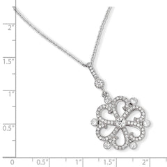 Sterling Silver & CZ Brilliant Embers Flower Necklace