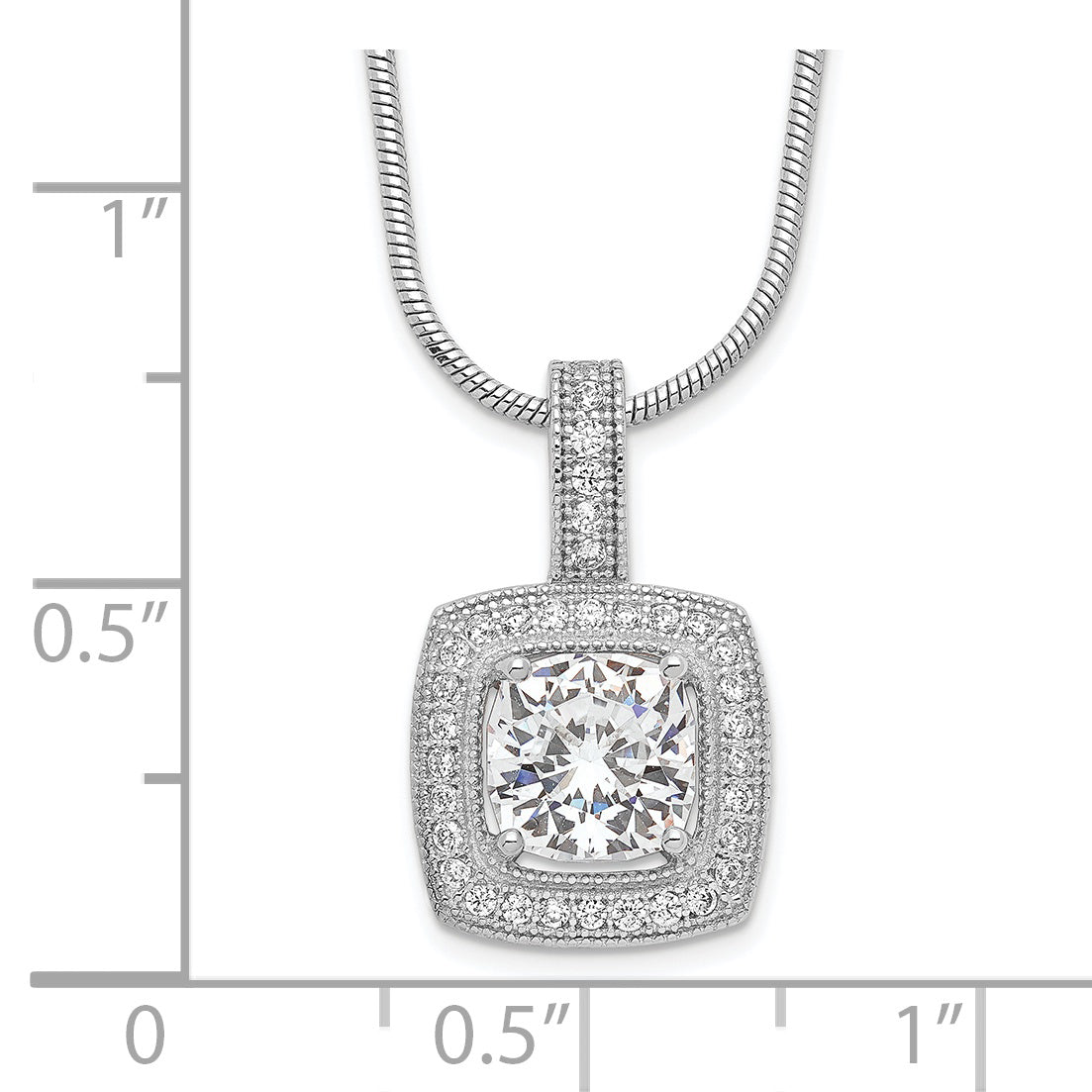 Brilliant Embers Sterling Silver Rhodium-plated 35 Stone 18 inch Micro Pav‚ CZ Necklace with 2 Inch Extender