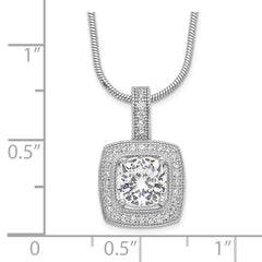 Brilliant Embers Sterling Silver Rhodium-plated 35 Stone 18 inch Micro Pav‚ CZ Necklace with 2 Inch Extender