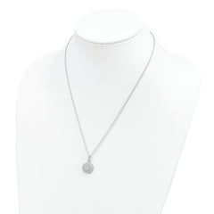 Brilliant Embers Sterling Silver Rhodium-plated 103 Stone 18 inch Micro Pav‚ CZ Necklace with 2 Inch Extender