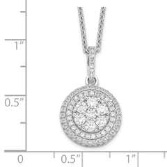 Brilliant Embers Sterling Silver Rhodium-plated 103 Stone 18 inch Micro Pav‚ CZ Necklace with 2 Inch Extender