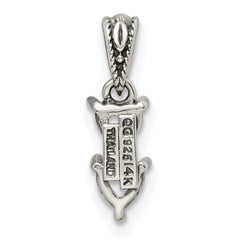 Sterling Silver Antiqued w/14k 2-stone Mother's Pendant