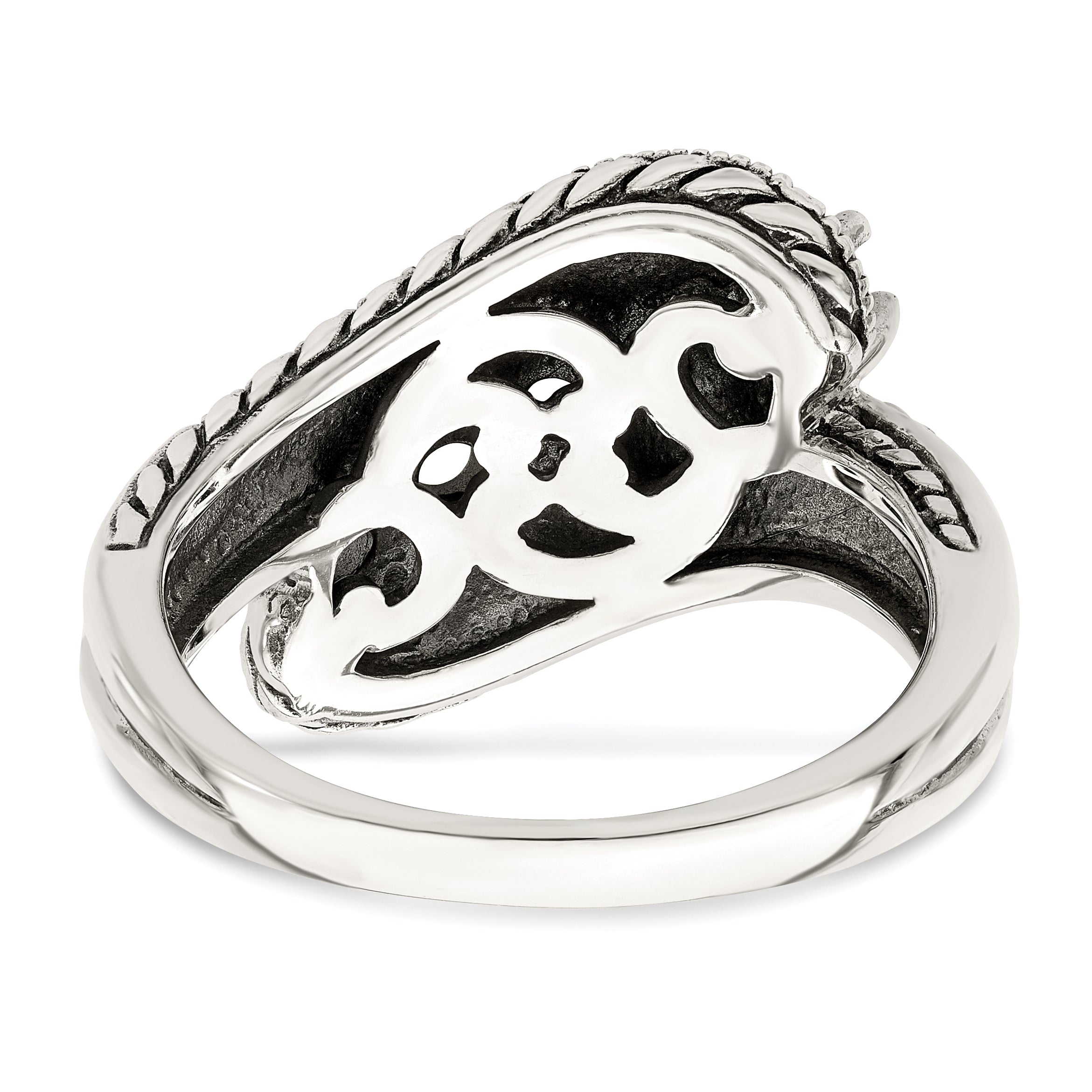 Sterling Silver Antiqued With14k 5-stone Mother's Ring