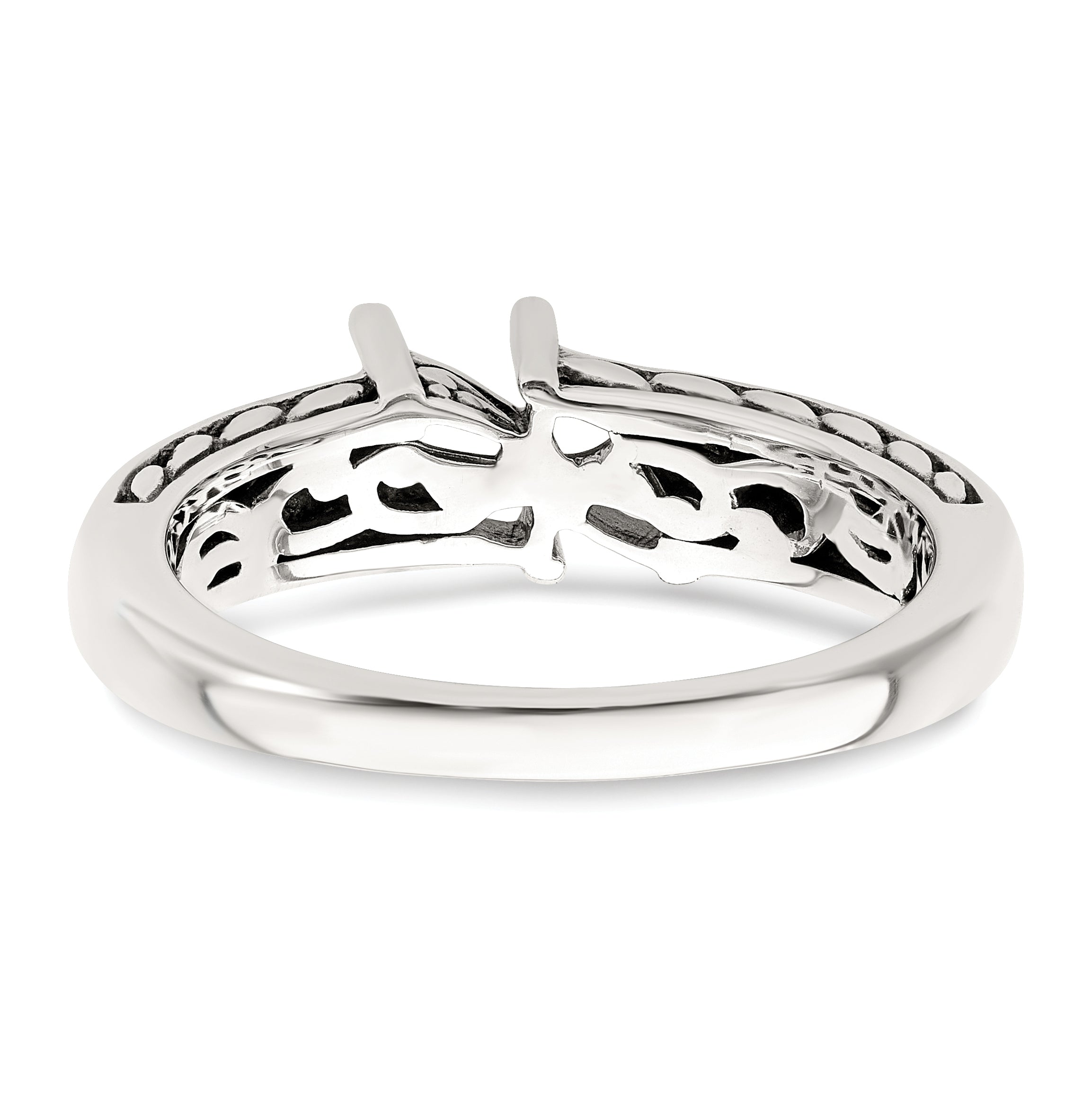 Sterling Silver Antiqued With14k 2-stone Mother's Ring