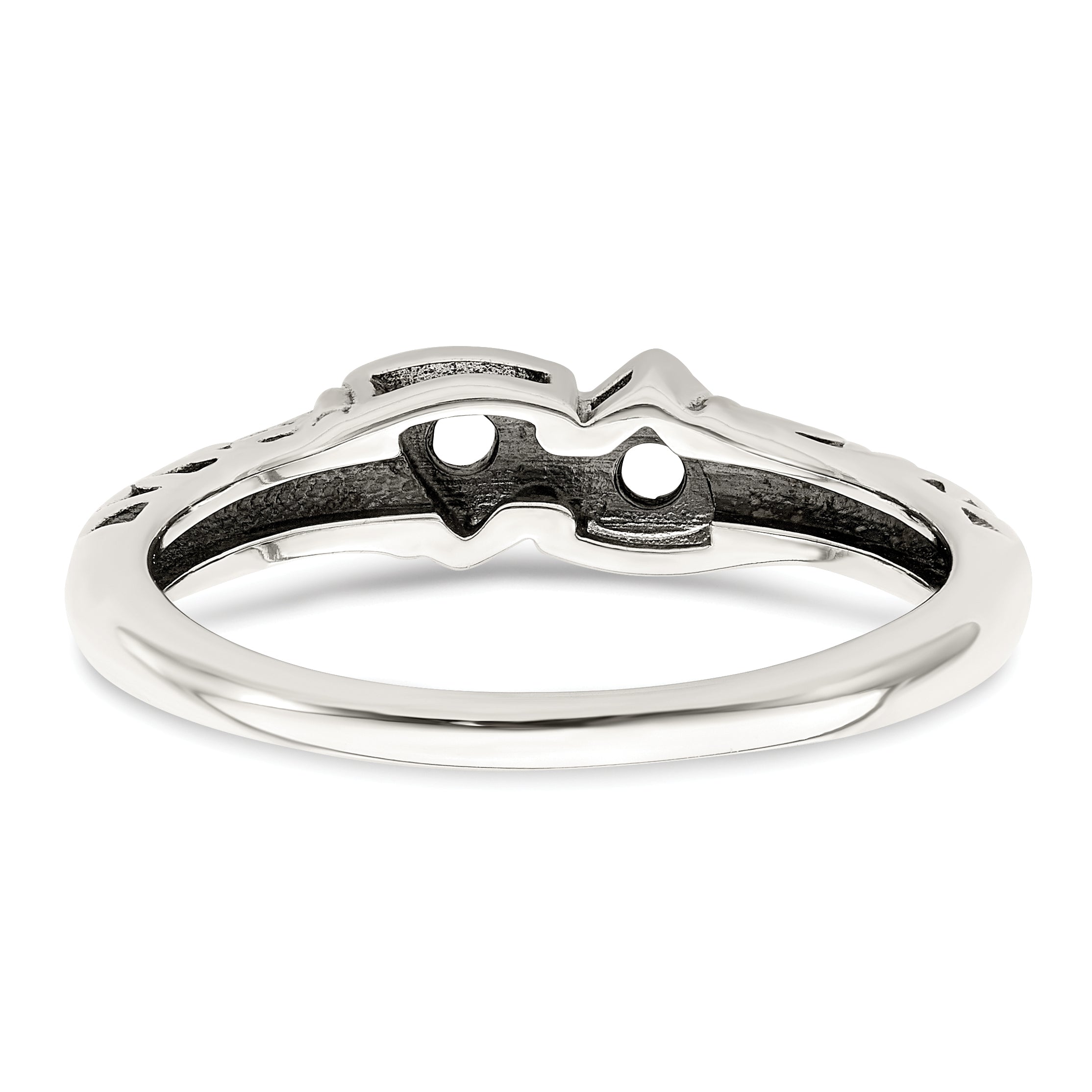 Sterling Silver Antiqued With14k 2-stone Mother's Ring