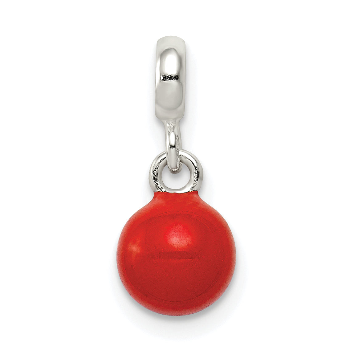 Sterling Silver Red Enameled Bead Enhancer