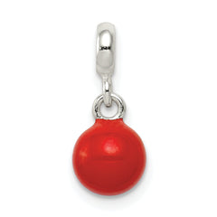 Sterling Silver Red Enameled Bead Enhancer