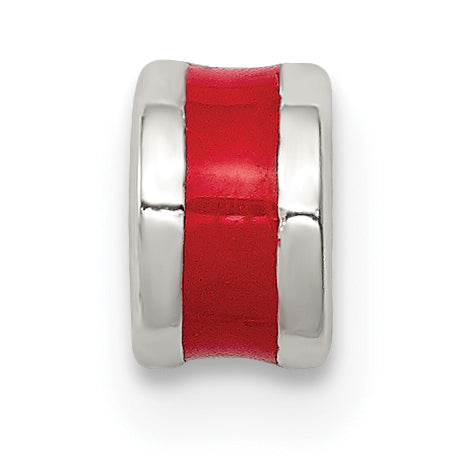 Sterling Silver Red Enameled Spacer Enhancer