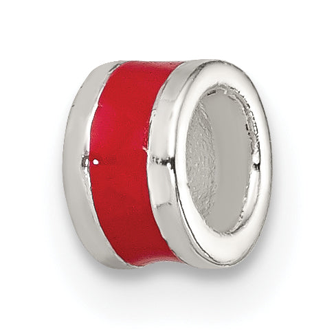 Sterling Silver Red Enameled Spacer Enhancer