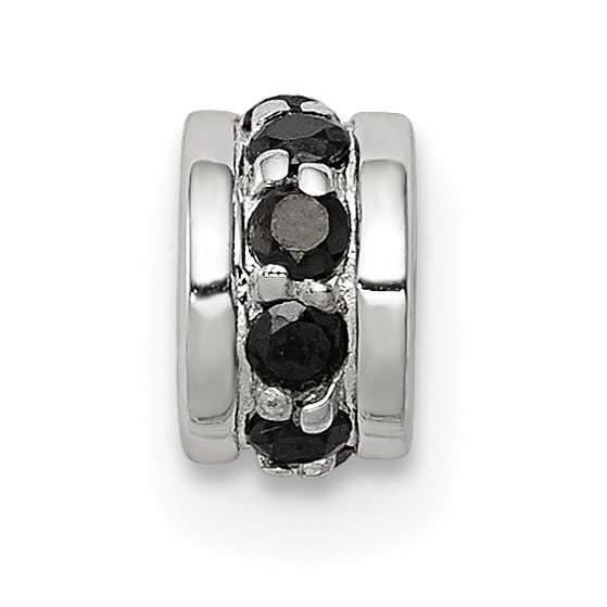 Sterling Silver Black CZ Spacer Enhancer