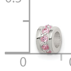 Sterling Silver Pink CZ Spacer Enhancer