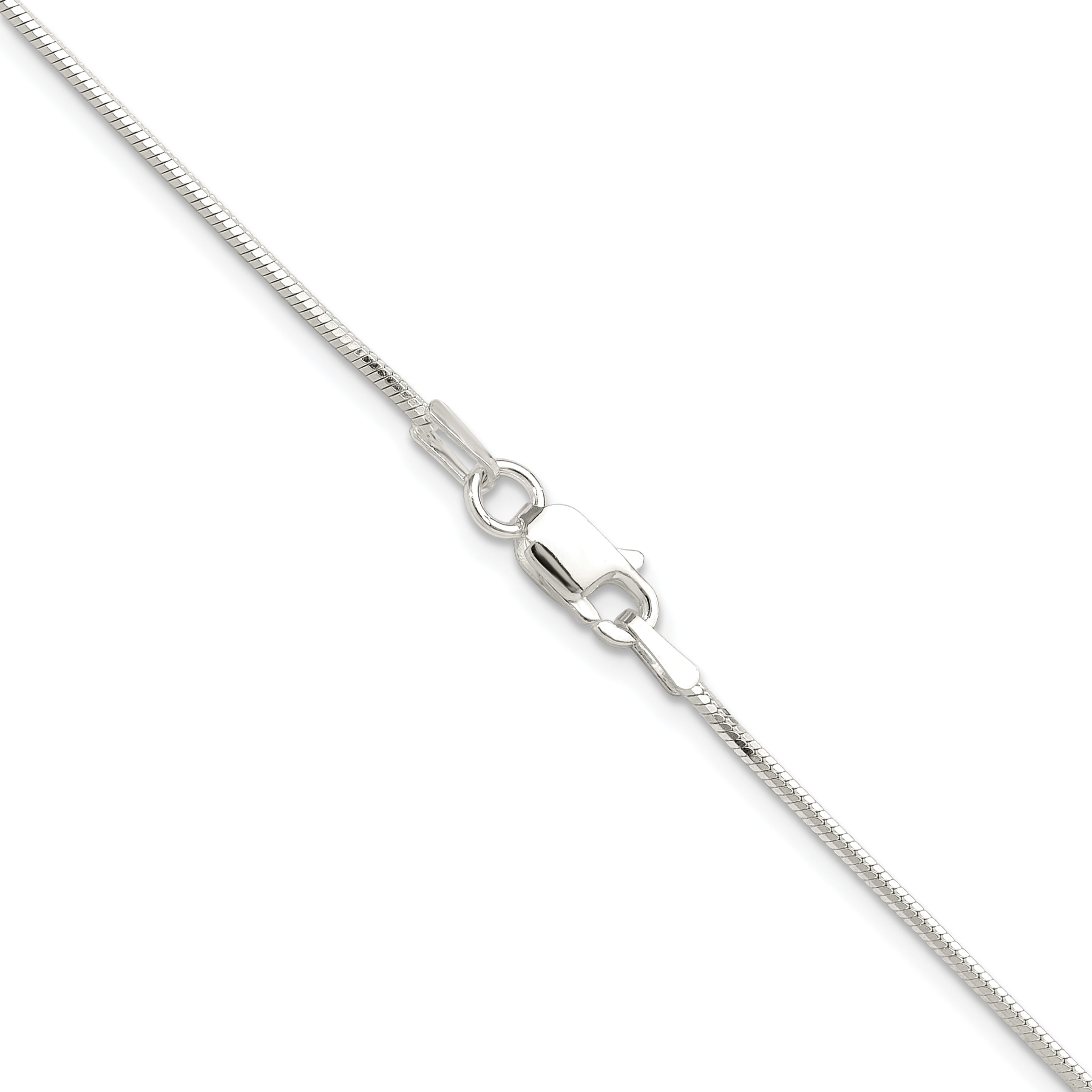 Sterling Silver Polished 1mm Octagonal Snake Chain