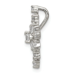 Sterling Silver Rhodium-plated CZ Snowflake Slide