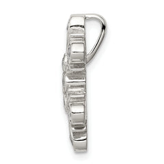 Sterling Silver Rhodium-plated CZ Snowflake Chain Slide