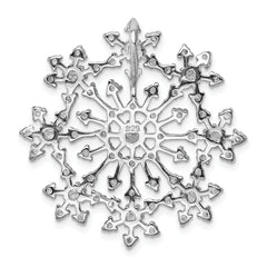 Sterling Silver Rhodium-plated CZ Starburst Snowflake Slide