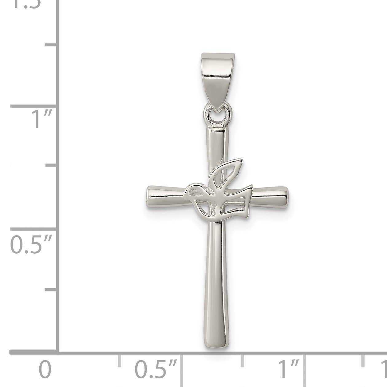 Sterling Silver Dove Cross Pendant