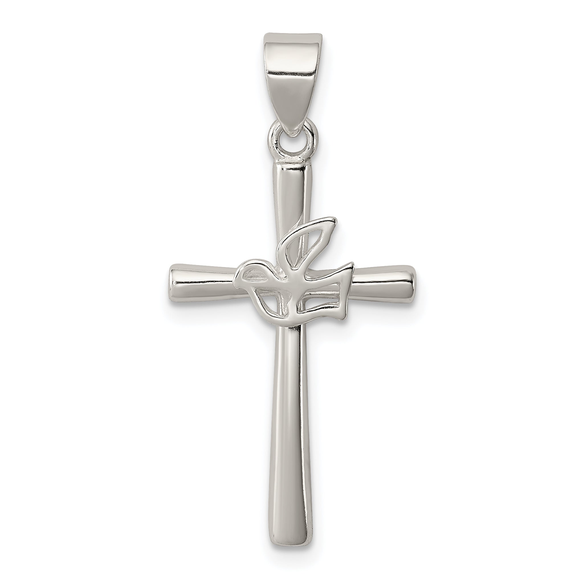 Sterling Silver Dove Cross Pendant