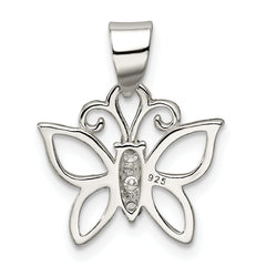 Sterling Silver CZ Butterfly Pendant