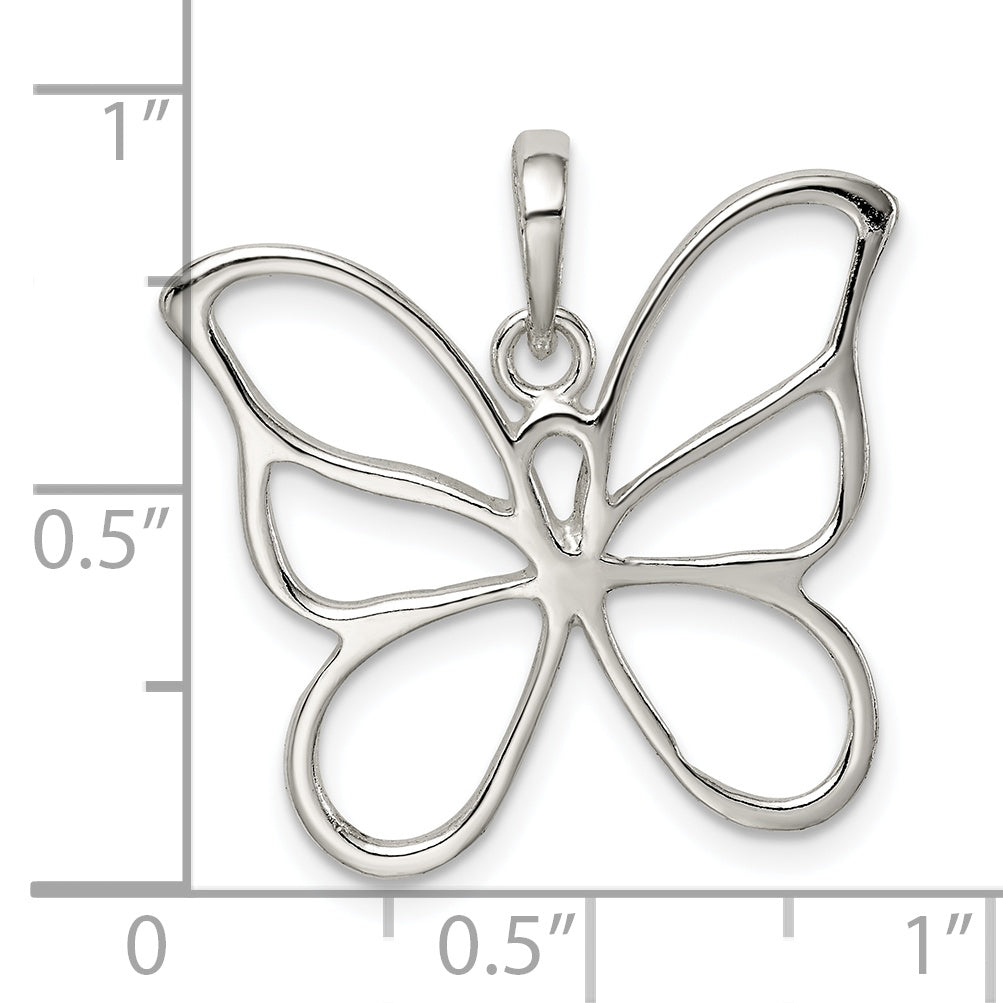 Sterling Silver Polished Butterfly Pendant