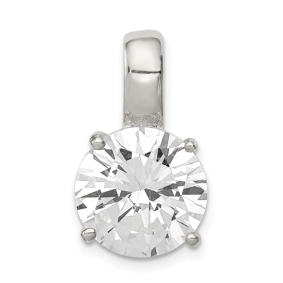 Sterling Silver Round CZ Pendant