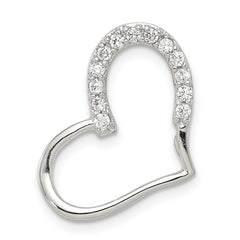 Sterling Silver CZ Heart Pendant