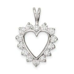 Sterling Silver CZ Heart Pendant