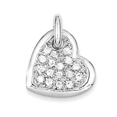 Sterling Silver CZ Heart Pendant