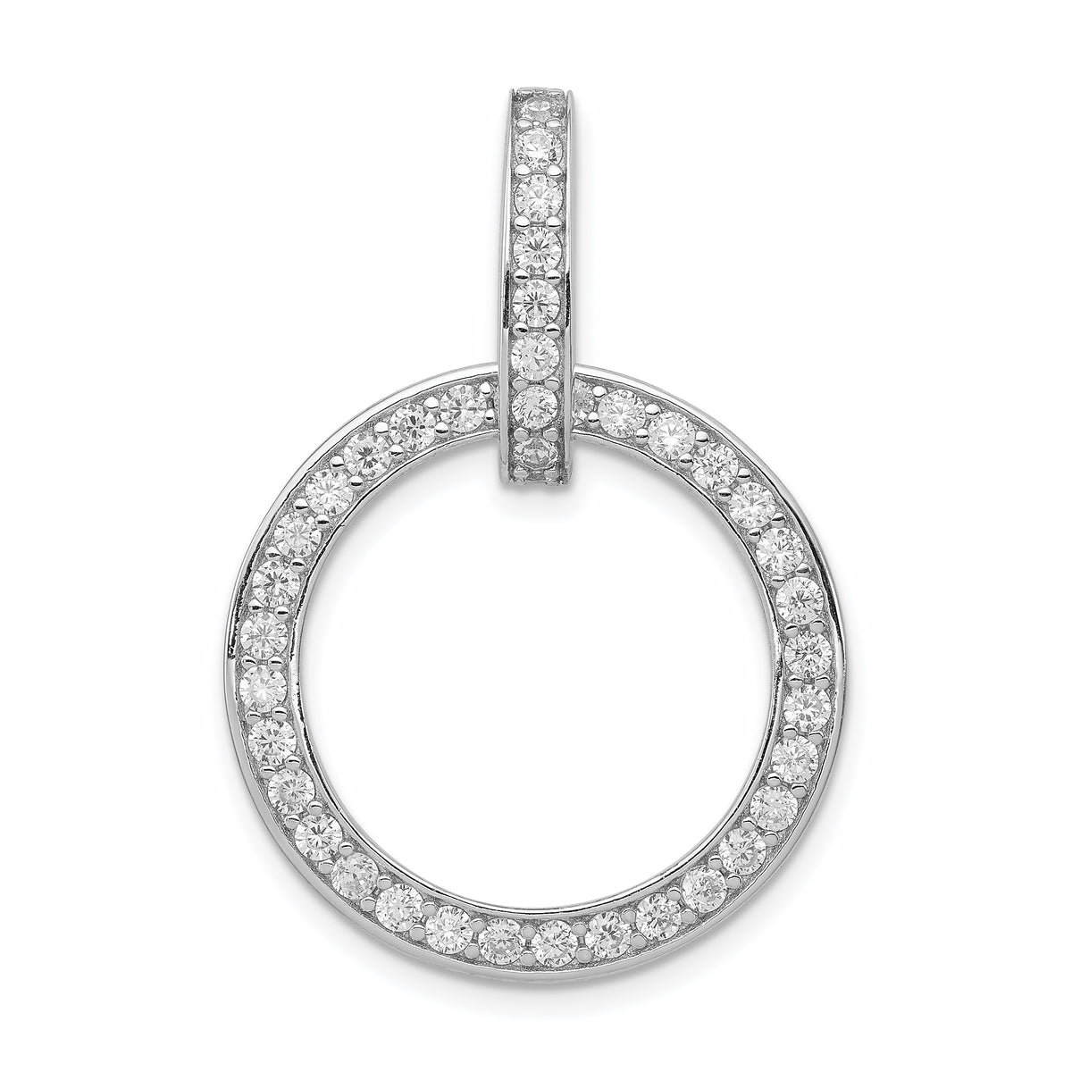 Sterling Silver CZ Circle Pendant