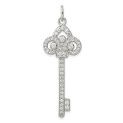 Sterling Silver and CZ Key Pendant