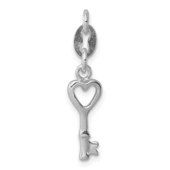 Sterling Silver Polished Lock & Key Charm