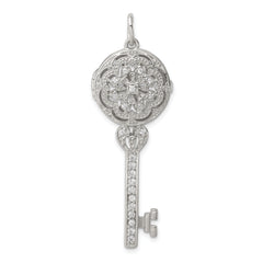 Sterling Silver CZ Key Locket