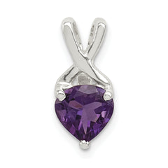 Sterling Silver Polished Amethyst Fancy Pendant