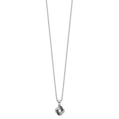 White Night Sterling Silver Rhodium-plated Black and White Diamond 18 Inch Necklace with 2 Inch Extender