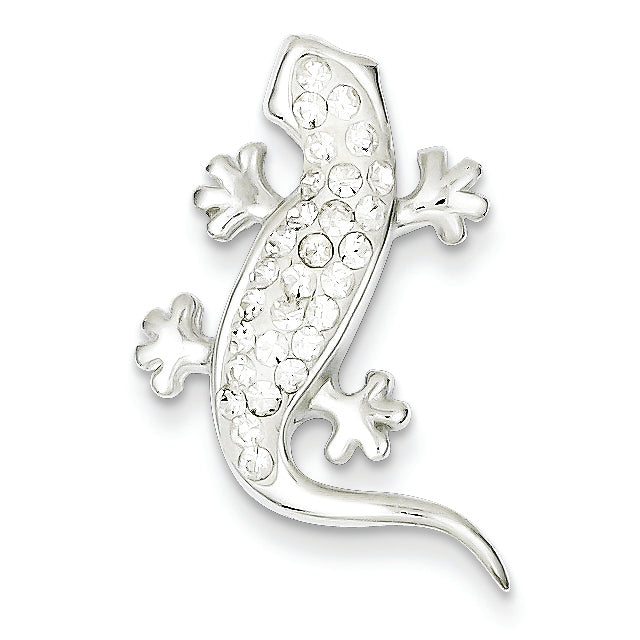 Sterling Silver Stellux Crystal Lizard Pendant