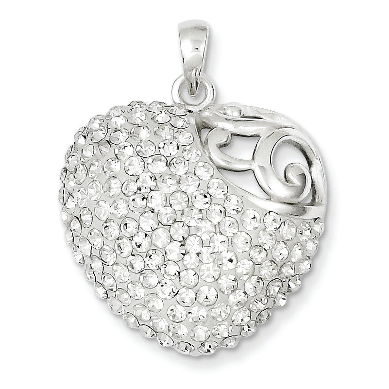 Sterling Silver Stellux Crystal Heart Pendant