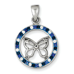 Sterling Silver Rhodium Plated Stellux Crystal Butterfly Pendant