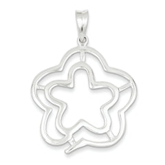 Sterling Silver Polished Flower Pendant