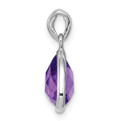 Sterling Silver Rhodium-plated Amethyst Pendant