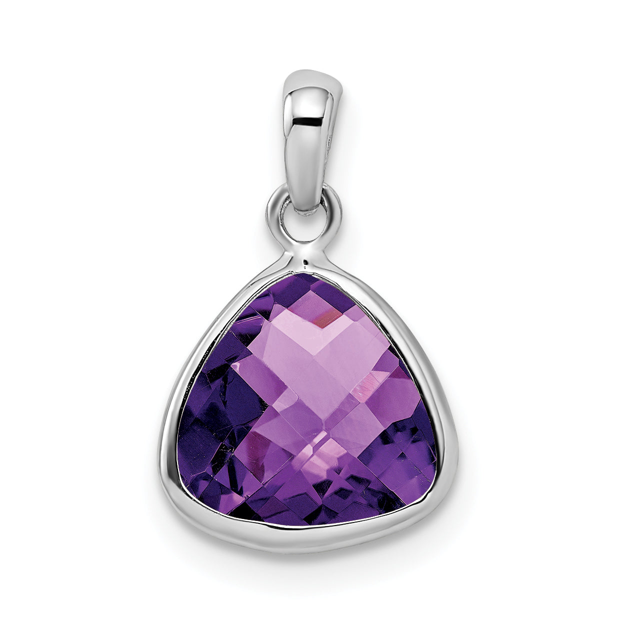 Sterling Silver Rhodium-plated Amethyst Pendant