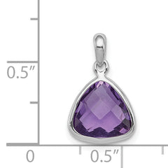 Sterling Silver Rhodium-plated Amethyst Pendant