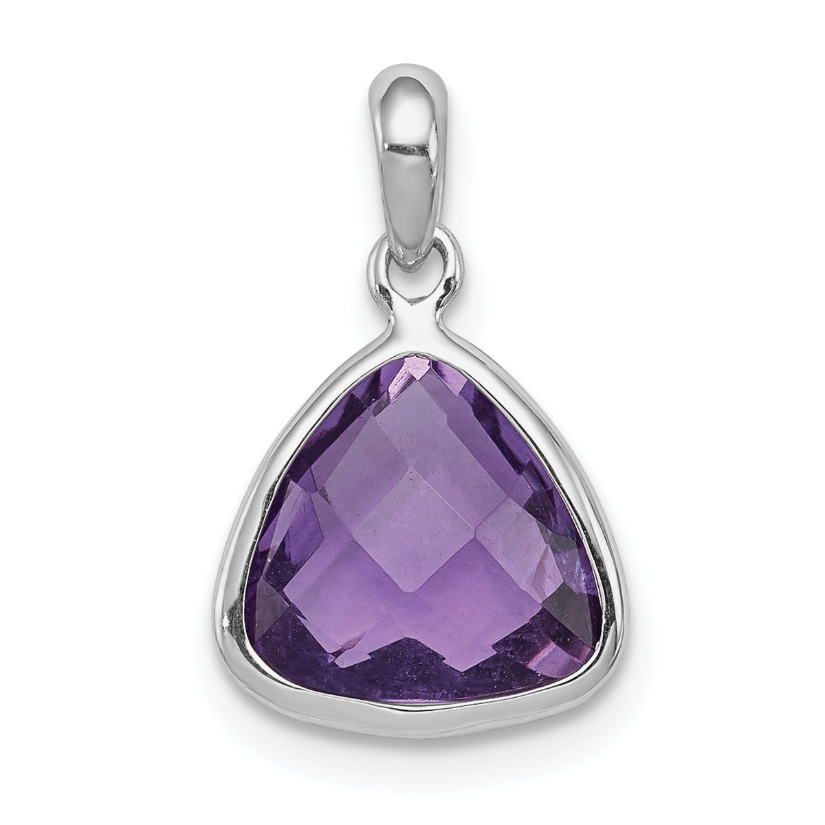 Sterling Silver Rhodium-plated Amethyst Pendant