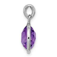 Sterling Silver Rhodium-plated Amethyst Pendant