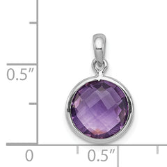 Sterling Silver Rhodium-plated Amethyst Pendant