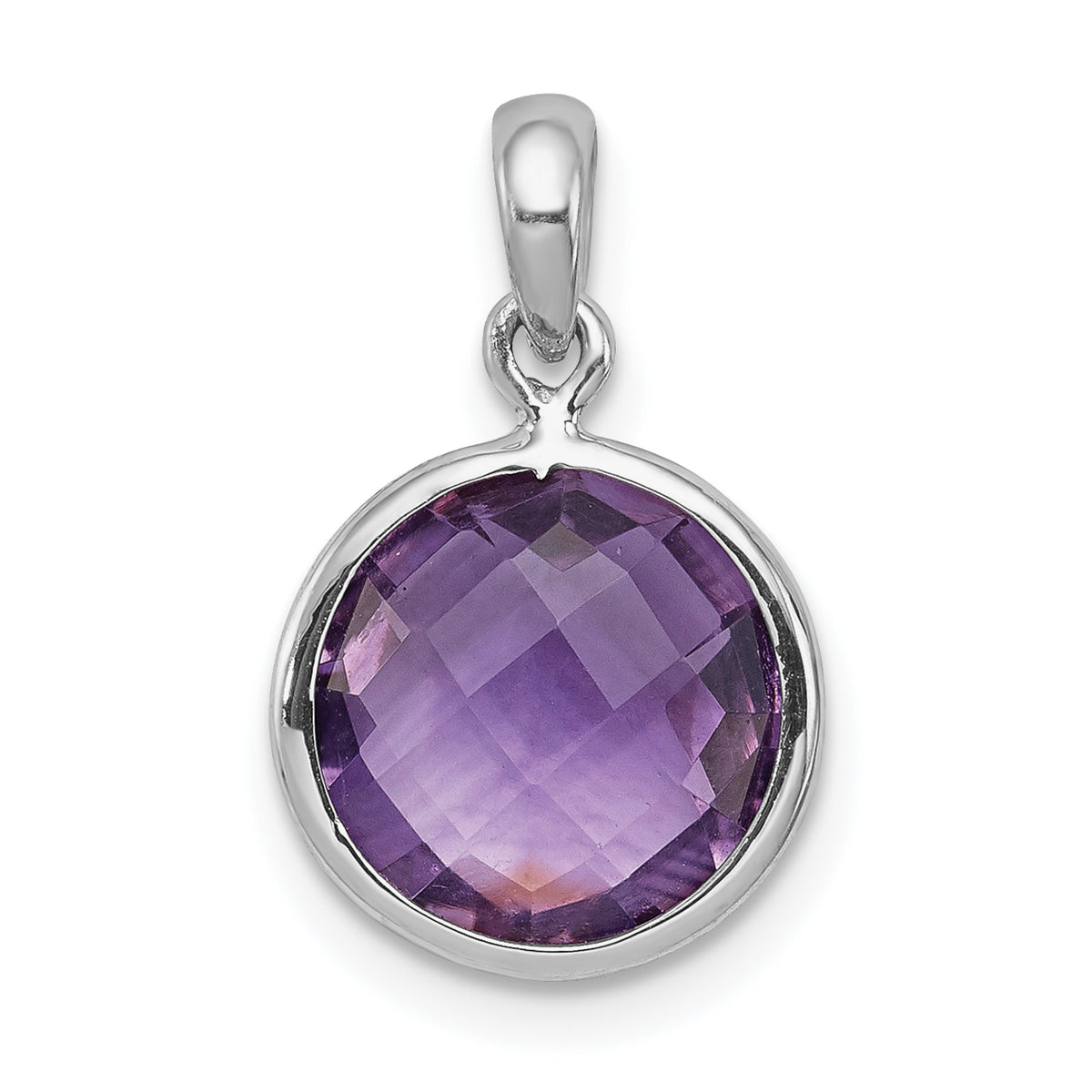 Sterling Silver Rhodium-plated Amethyst Pendant