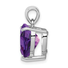 Sterling Silver Rhodium-plated Amethyst Pendant