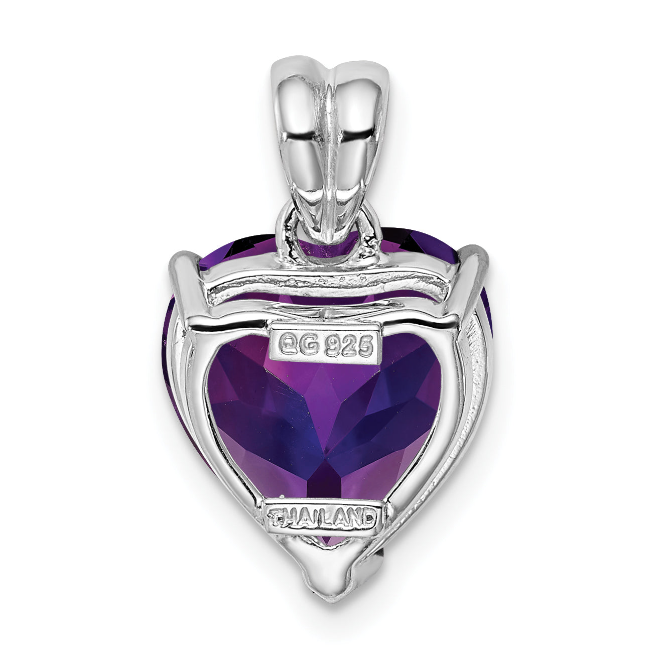 Sterling Silver Rhodium-plated Amethyst Pendant