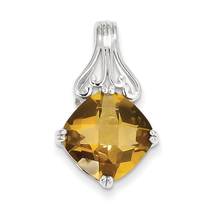 Sterling Silver Whiskey Quartz Pendant