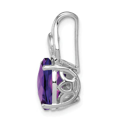 Sterling Silver Rhodium-plated Amethyst Pendant